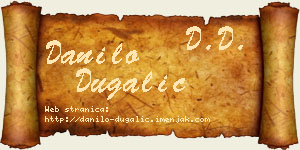 Danilo Dugalić vizit kartica
